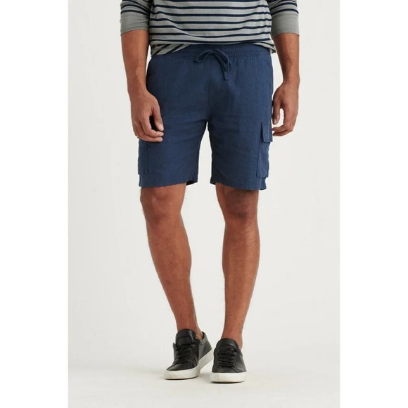 Lucky Brand Men's Navy Blue Linen Cargo Shorts XL‎ - Picture 1 of 5